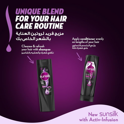 SUNSILK STUNNING BLACK SHINE SHAMPOO 400ML