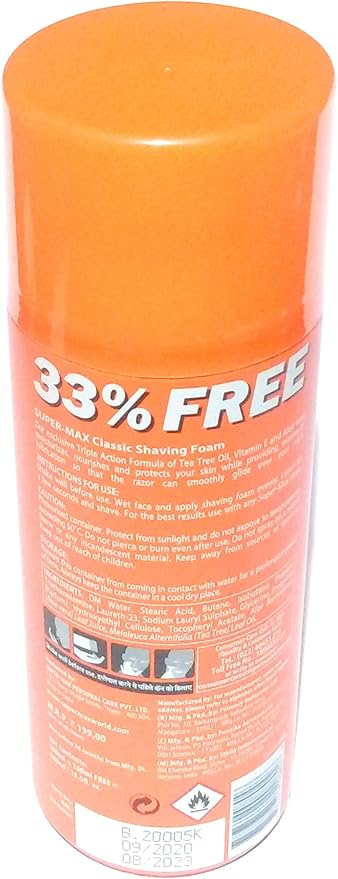 SUPER MAX CLASSIC SHAVING FOAM 400ml