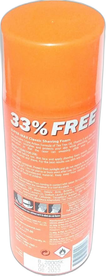 SUPER MAX CLASSIC SHAVING FOAM 400ml
