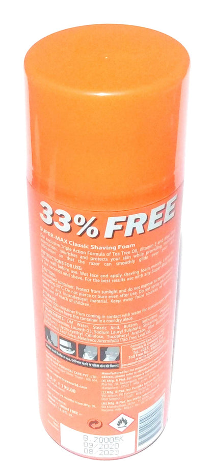 SUPER MAX CLASSIC SHAVING FOAM 400ml