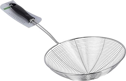 Royalford 17.5CM Stainless Steel Skimmer, Spider Strainer Skimmer Strainer Ladle Stainless Steel Wire Skimmer Spoon with Handle for Kitchen Frying Food, Pasta, Spaghetti, Noodle & More