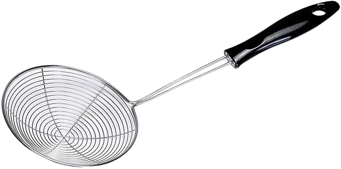 Spider Stainer Steel Wire Skimmer Spoon with Handle for Kitchen Frying Food, Pasta, Spaghetti, Noodle, Fries – Hot Pot Net Drainer/Strainer Ladle Strimmer – 16cm