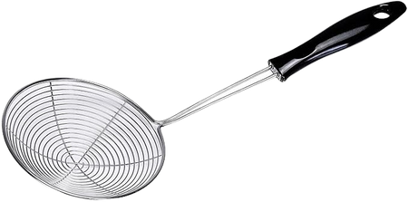 Spider Stainer Steel Wire Skimmer Spoon with Handle for Kitchen Frying Food, Pasta, Spaghetti, Noodle, Fries – Hot Pot Net Drainer/Strainer Ladle Strimmer – 16cm