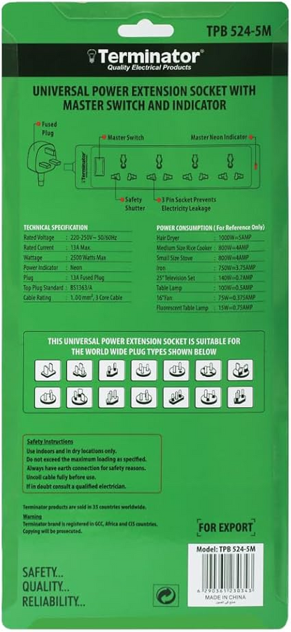 TERMINATOR EXTE/ SOCKET 4WY TPB 524-3M