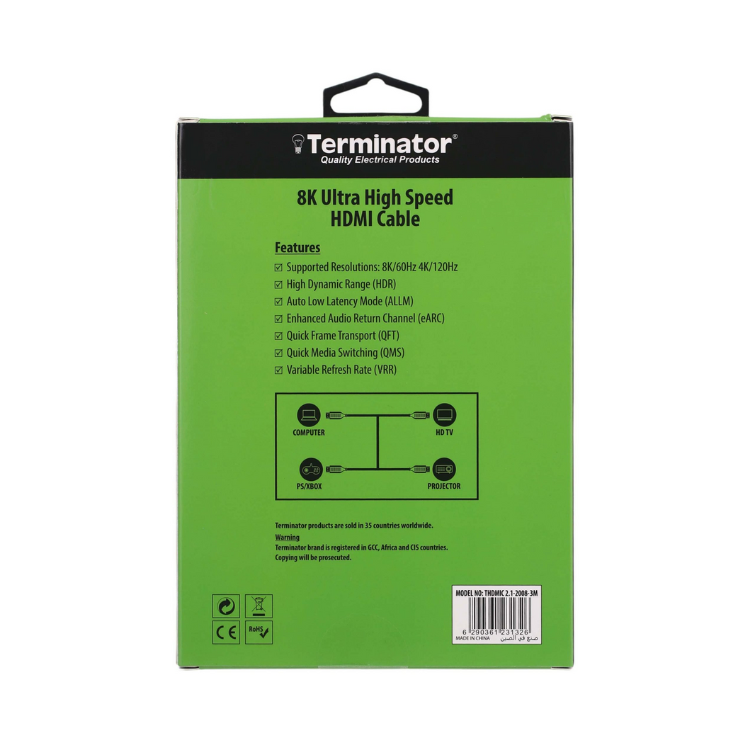 TERMINATOR HDMI CABLE THDMIC2.1-2008-3M