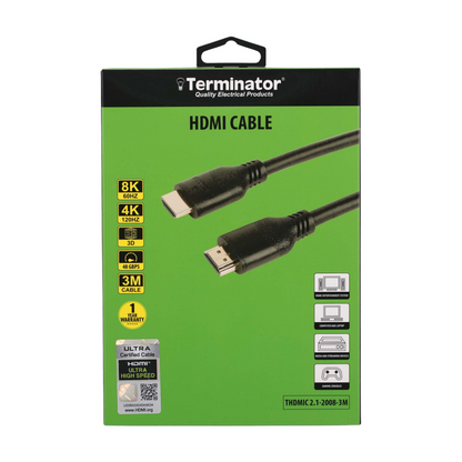 TERMINATOR HDMI CABLE THDMIC2.1-2008-3M