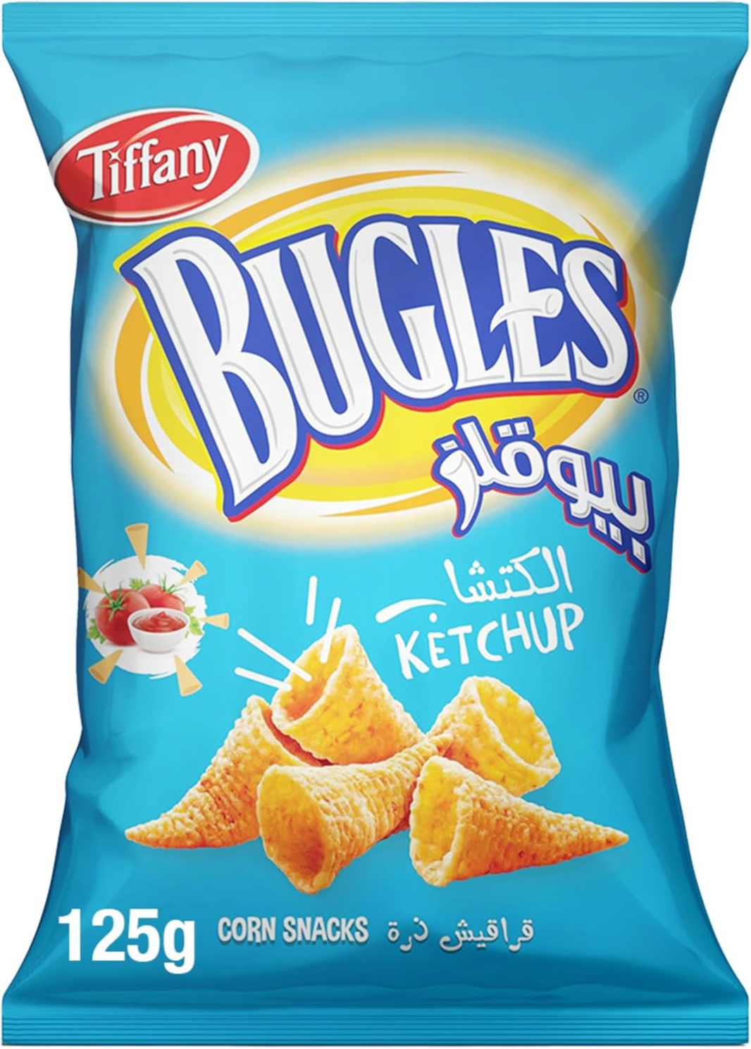 TIFFANY BUGLES KETCHUP CORN SNK 125gm