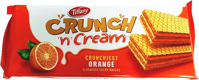 TIFFANY CRUNCH CREAM ORANGE WAFER 135gm