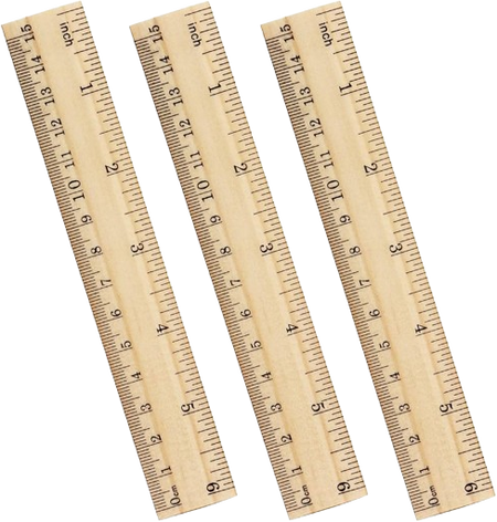 Wooden Ruler Set 3Pcs