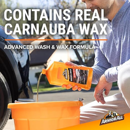 ArmorAll Ultra Shine Wash and Wax 1 Litre , Car Shampoo & Polish, Dual Action Formula for a Clean & Shiny Car, Water Beading Technology to Prevent Water Stains, Ideal for Car & Motorcycle Detailing