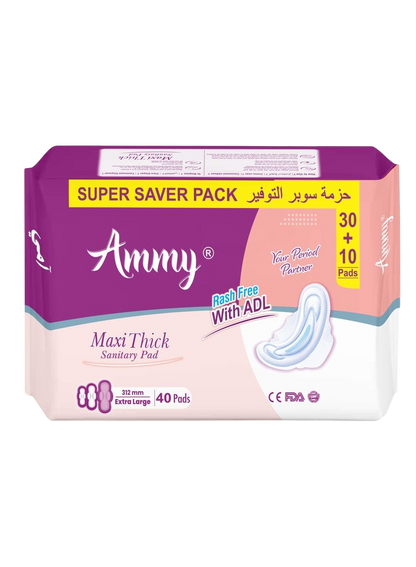 Ammy Maxi Thick Sanitary Pad Maxi, XL, 8 Pieces