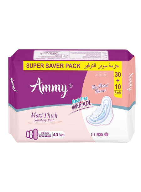 Ammy Maxi Thick Sanitary Pad Maxi, XL, 8 Pieces