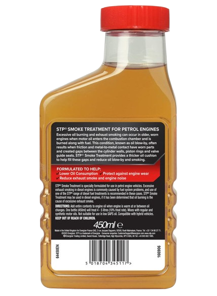 STP Smoke Treatment - 450ml, Exhaust Smoke And Oil Consumption Reduction, Petrol, 1 pcs