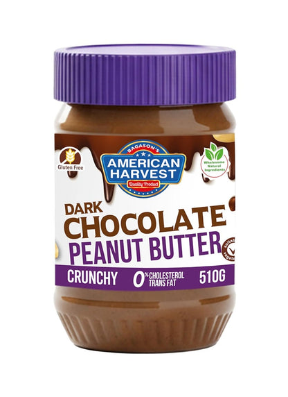 American Harvest Dark Chocolate Crunchy Peanut Butter, 510g