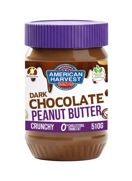 American Harvest Dark Chocolate Crunchy Peanut Butter, 510g
