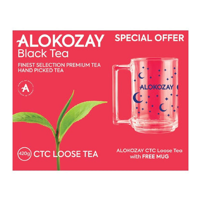 Alokozay Premium Loose Black Tea, 420g+ Mug