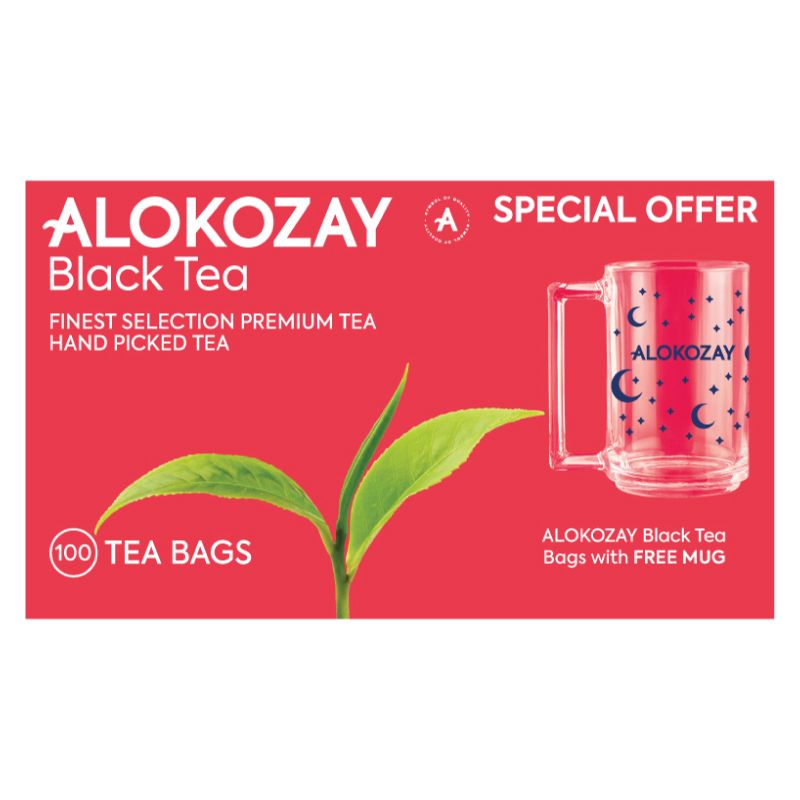 Alokozay Premium Black Tea - 100 Tea Bags + Free Mug