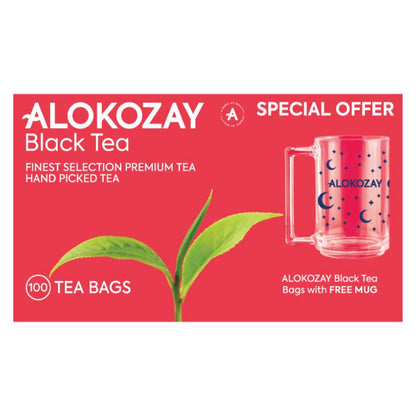 Alokozay Premium Black Tea - 100 Tea Bags + Free Mug