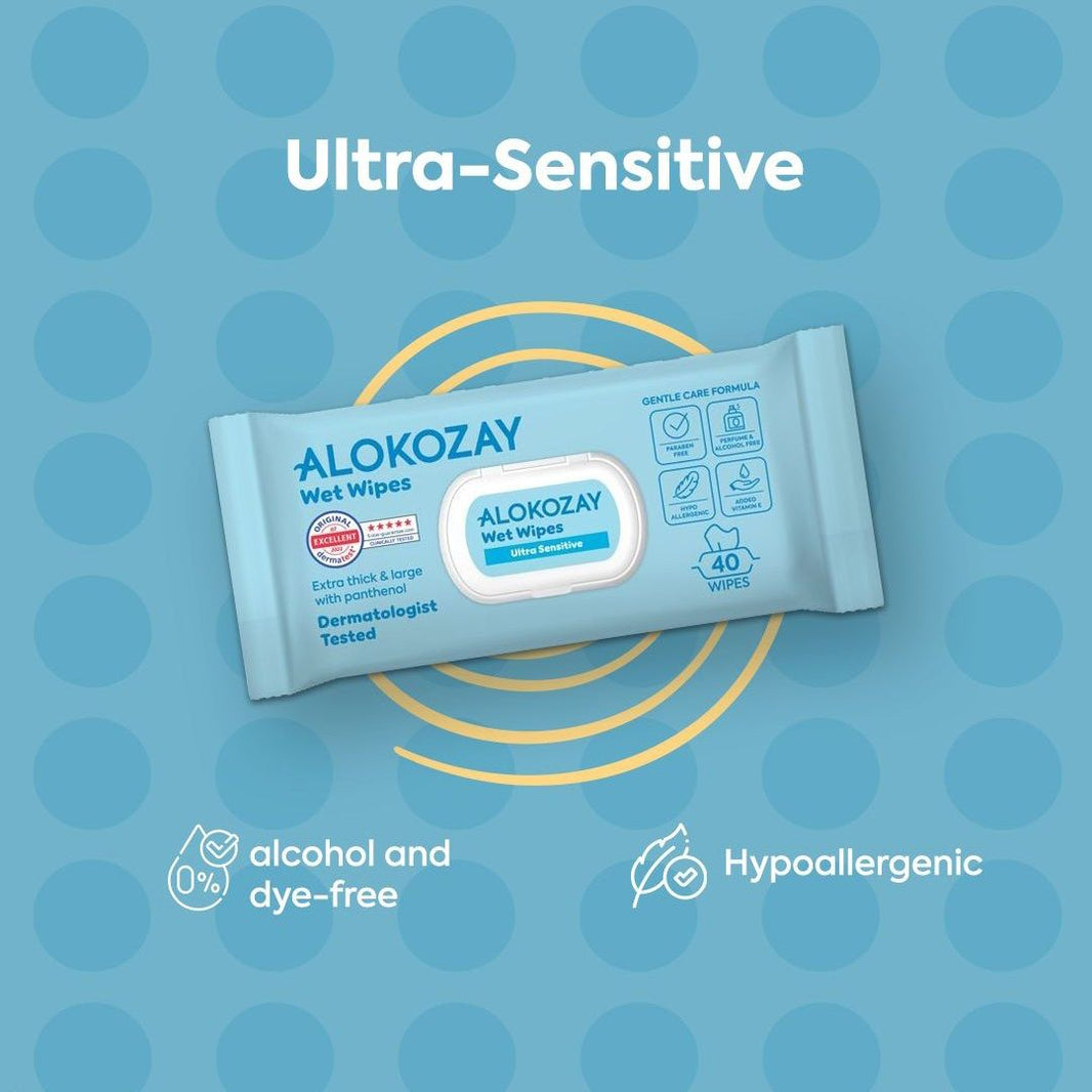 Alokozay Ultra Sensitive without Perfume Baby Wipes, 60 Pieces