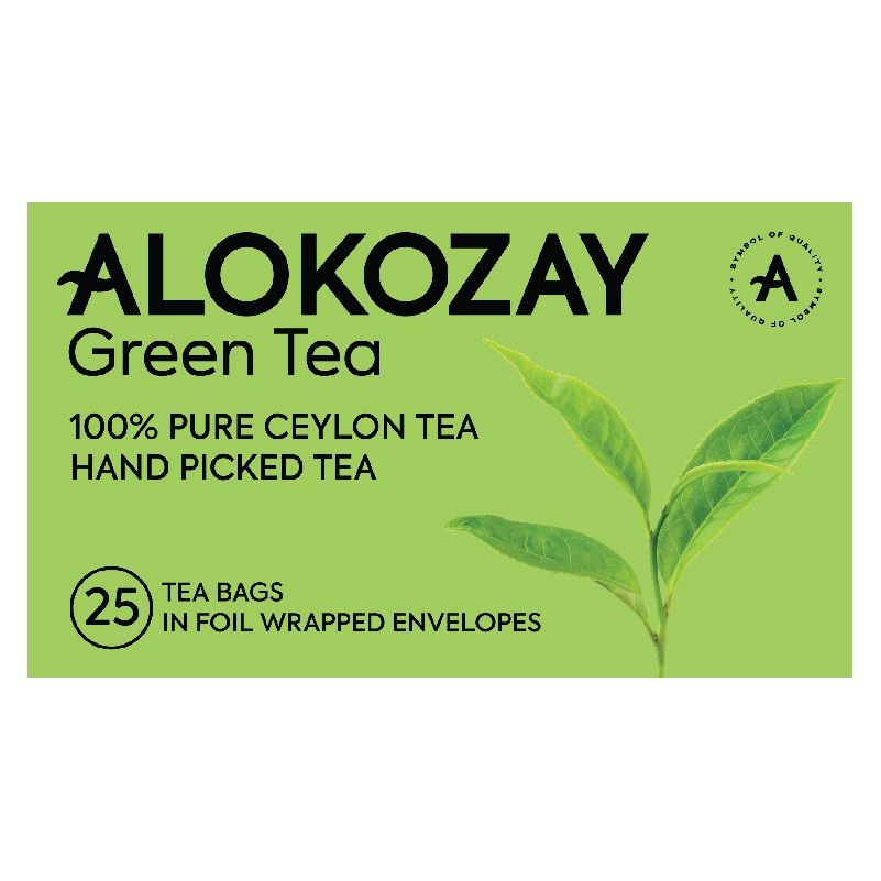 Alokozay Green Tea, 100% Pure Ceylon Tea - 25 Tea Bags