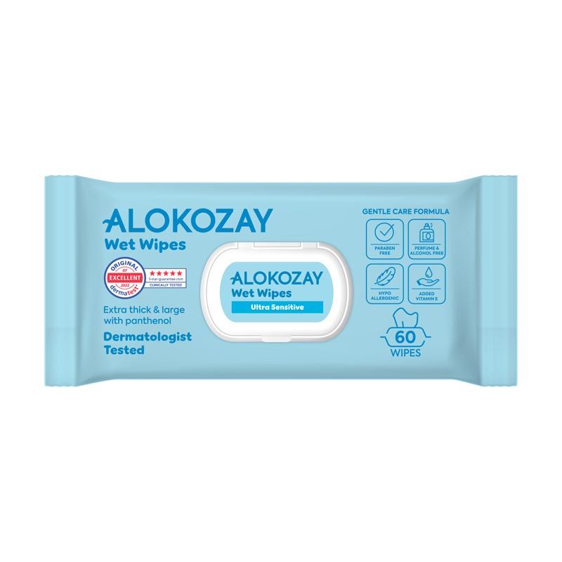 Alokozay Ultra Sensitive without Perfume Baby Wipes, 60 Pieces