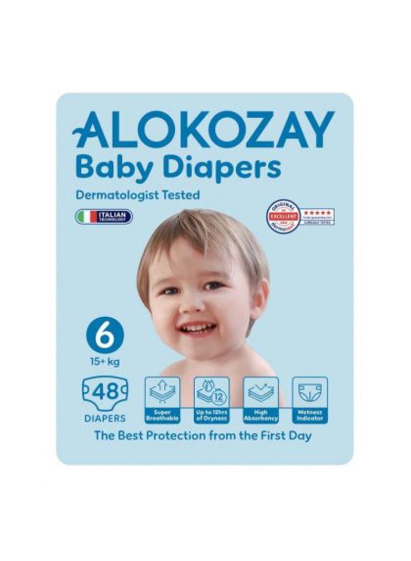 Alokozay Baby Diapers, Size 6, 48 Pieces 3+ Years