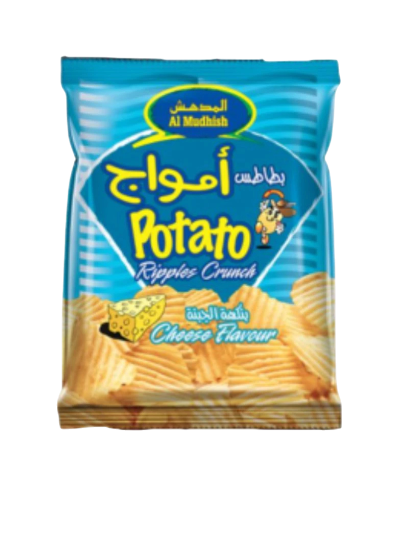 Al Mudhish Ripple Cheese Potato Chips, 75g
