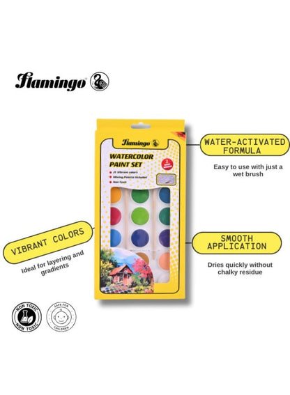 Flamingo Watercolor 12 Colors