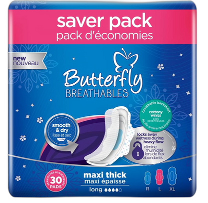 BUTTERFLY BREATHABLES 30PC