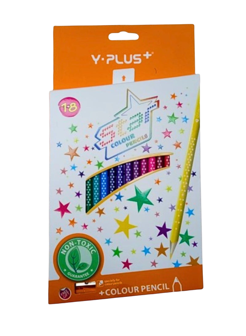 Y-Plus Colour Pencils Pc230800, 18 Pieces