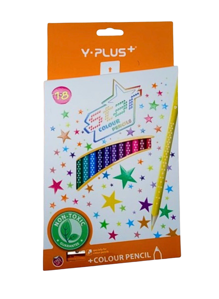 Y-Plus Colour Pencils Pc230800, 18 Pieces