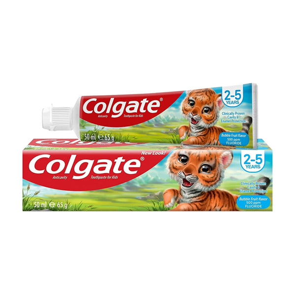Colgate Anti-Cavity Kids Toothpaste Bubble Fruit Flavor (2-5 Years), 50ml