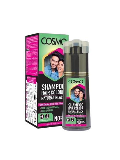 Cosmo Natural Black Shampoo Hair Colour, 180ml