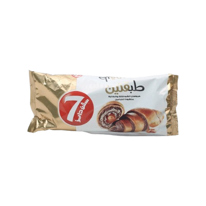7 Days Chocolate & Vanilla Croissant Filled with Caramel Cream, 90g