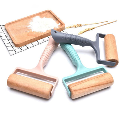 Wooden Roller pin for dough and pizza - kitchen rolling pin  Pastry Roller with Handle for Baking