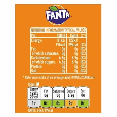 Fanta Orange Soft Drink Can, 10x150ml