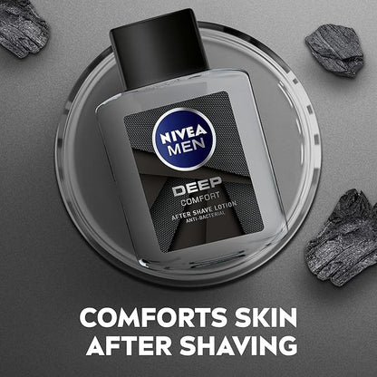 NIVEA Men Deep Comfort Antibacterial Aftershave Lotion, 100ml