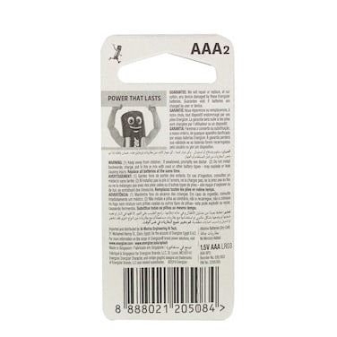 Energizer AAA Alkaline Power Batteries, 2 Pieces