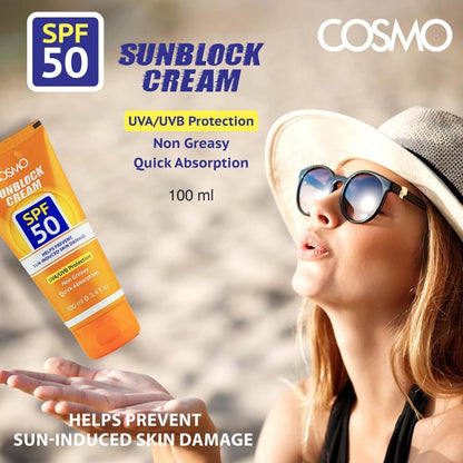 Cosmo Sunblock Cream with Spf50, 100ml