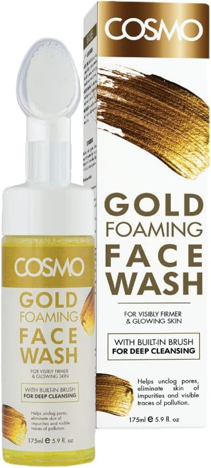 Cosmo Gold Foaming Facial Wash with Brush, 175ml