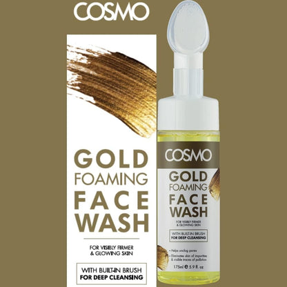 Cosmo Gold Foaming Facial Wash with Brush, 175ml