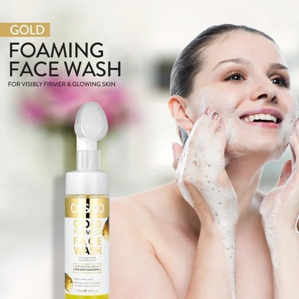 Cosmo Gold Foaming Facial Wash with Brush, 175ml