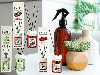 Eyfel Reed Diffuser Air Freshener with Green Apple Fragrance, 120ml