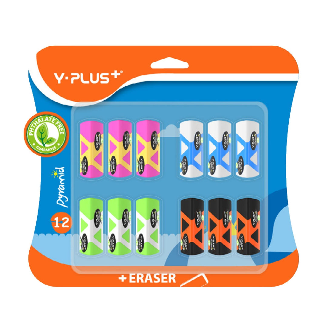 Y-Plus Erasers 12 Pieces