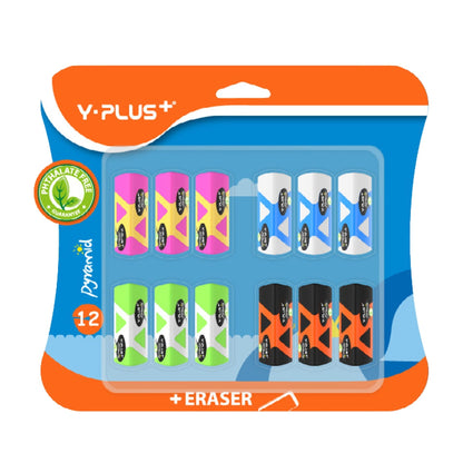 Y-Plus Erasers 12 Pieces