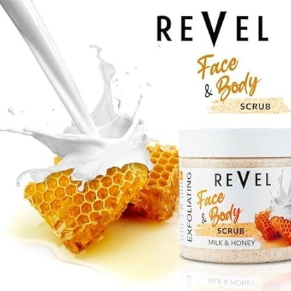 Revel Milk & Honey Face & Body Scrub, 475ml