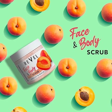 Revel Apricot & Peach Face & Body Scrub, 475ml