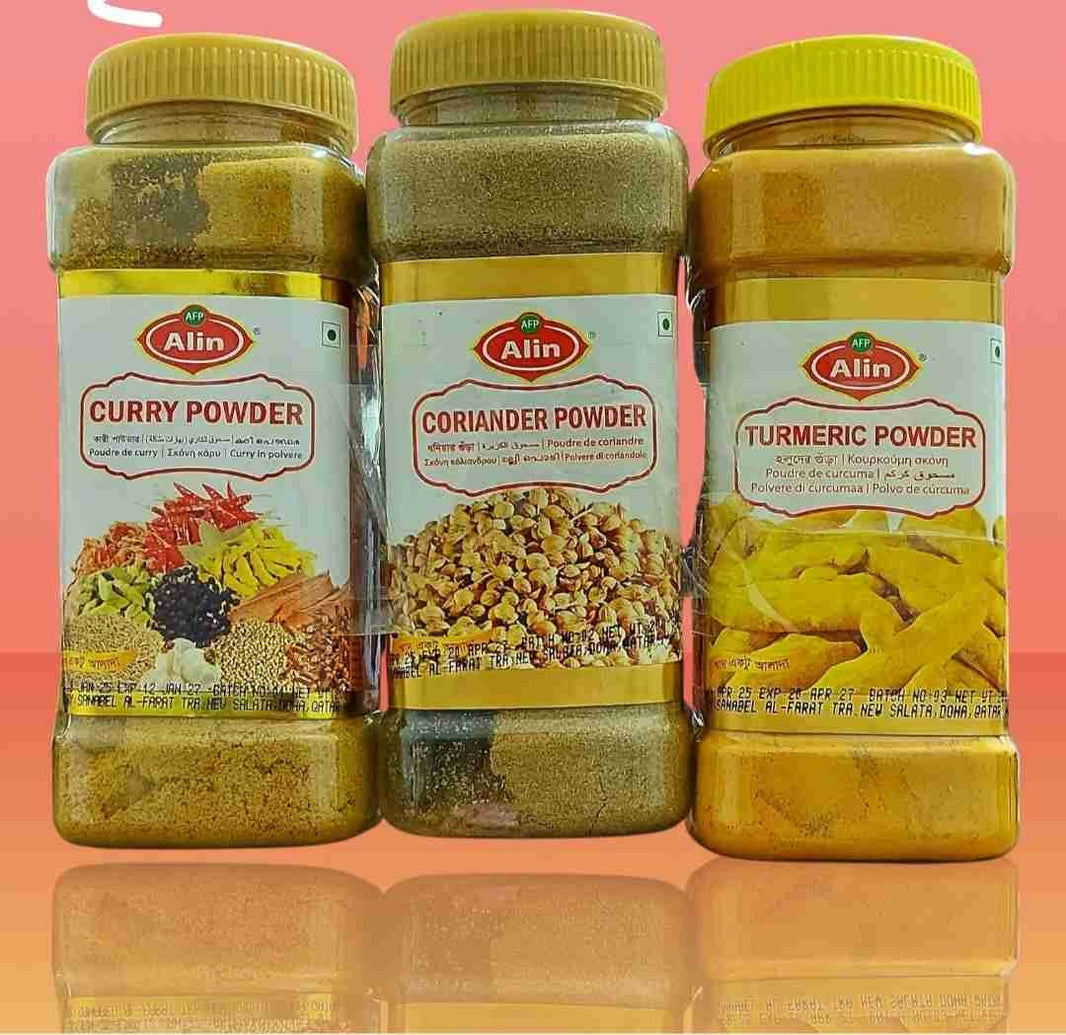 Alin Curry, Turmeric & Coriander Powder, 3x200g