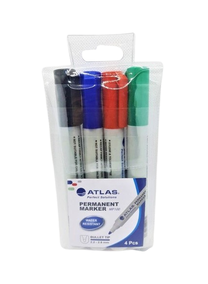 Atlas Permanent Marker 4Pcs Pack