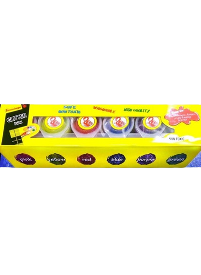 Flamingo Glitter Paint 6 Colours, 30ml